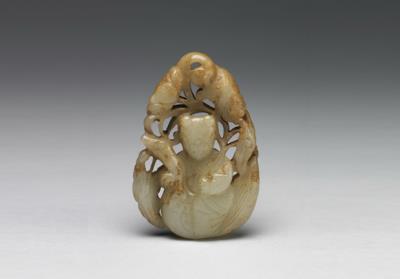 图片[2]-Jade bridal cape pendant with decoration of youngster playing with goose, Southern Song to Yuan dynasty (1127-1368)-China Archive